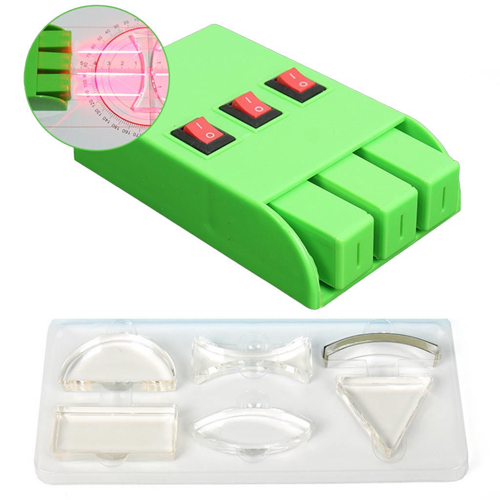 Bộ Đồ Chơi Thí Nghiệm Vật Lý Học Đèn Laser Lăng Kính Tam Giác Lõm Khoa Học Cho Trẻ Em Mới