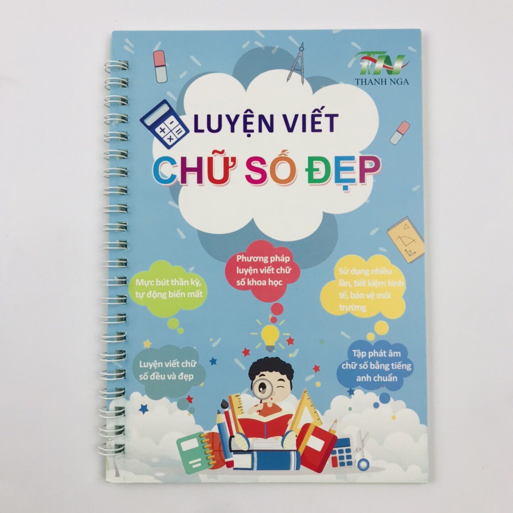 [TRỢ GIÁ ] Combo 2 Cuốn Tập Luyện Viết Chữ Và Số Cho Bé - Thanh Nga