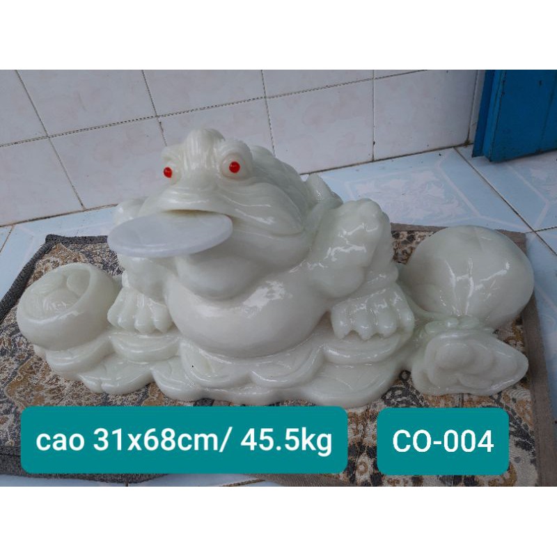 Cóc (Thiềm thừ) đá cẩm thạch xanh nhạt CO-004