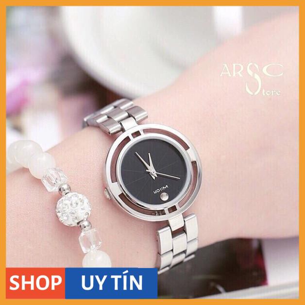 Đồng hồ nữ Wilon ms1013 dây kim loại nhỏ xinh 2size 28mm - 34mm