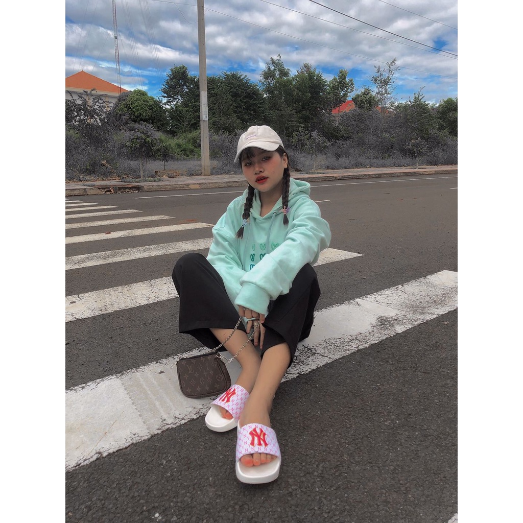 | Ảnh Thật - VIDEO | Dép 𝐌𝐋𝐁 𝗡𝗬 Thêu NY-NY Cao Cấp - Dép Quai Ngang Nam Nữ Thời Trang Hottrend 2022