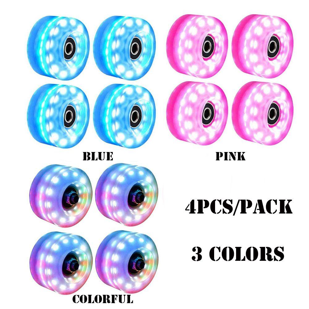 Set 4 Bánh Xe Cho Giày Trượt Patin Màu Hồng / Xanh Dương