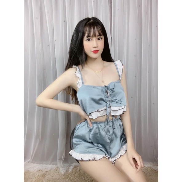 Bộ Ngủ 2 Dây Bèo ⚡️ FREE SHIP⚡️ Bộ Ngủ 2 Dây Ngây Thơ