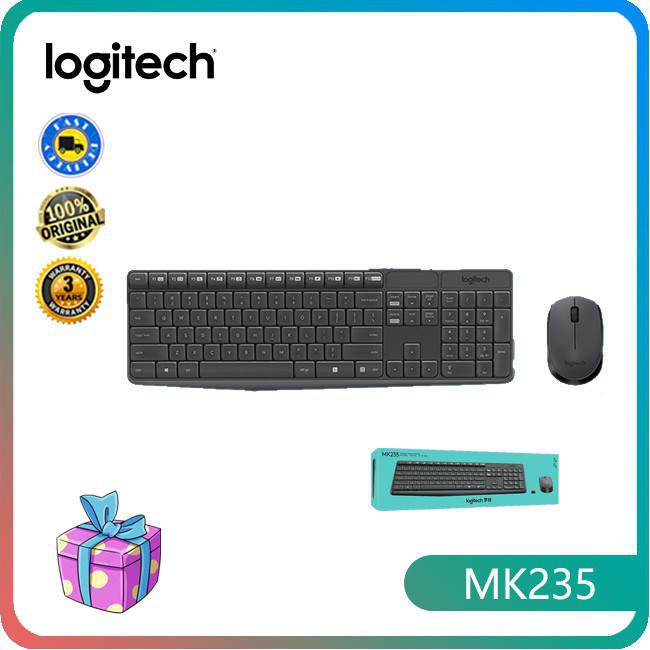 Bàn phím & chuột không dây Logitech MK235 có USB 2.4GHz