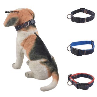 ZZ_Pet Dog Puppy Denim Adjustable Soft Collar Buckle D-ring Necklace Neck Strap