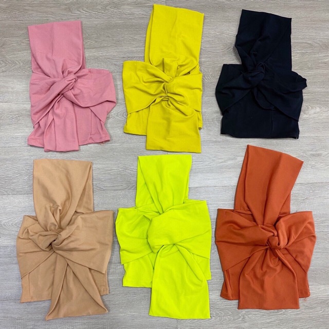 Ao thun borip kiểu phối nơ vai (FreeShip Extra)