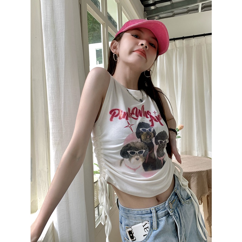 77 Áo Thun Không Tay Dáng Ôm In Họa Tiết Phong Cách Mỹ Thời Trang Cho Nữ