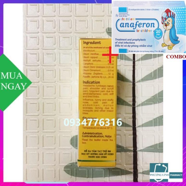 Combo Chim cánh cụt Nga+ Dầu gừng Thái Dương chai lớn 24ml
