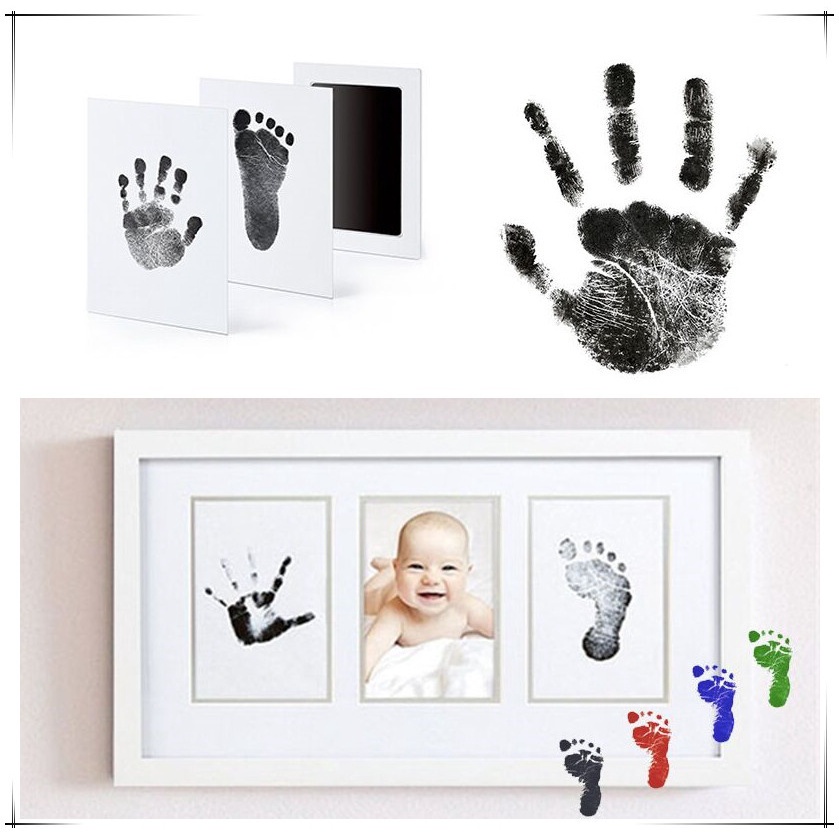 Bộ Đệm Mực In Dấu Chân Cún Không Độc Hại Cho Bé Sơ Sinh 0-6 Tháng Tuổi