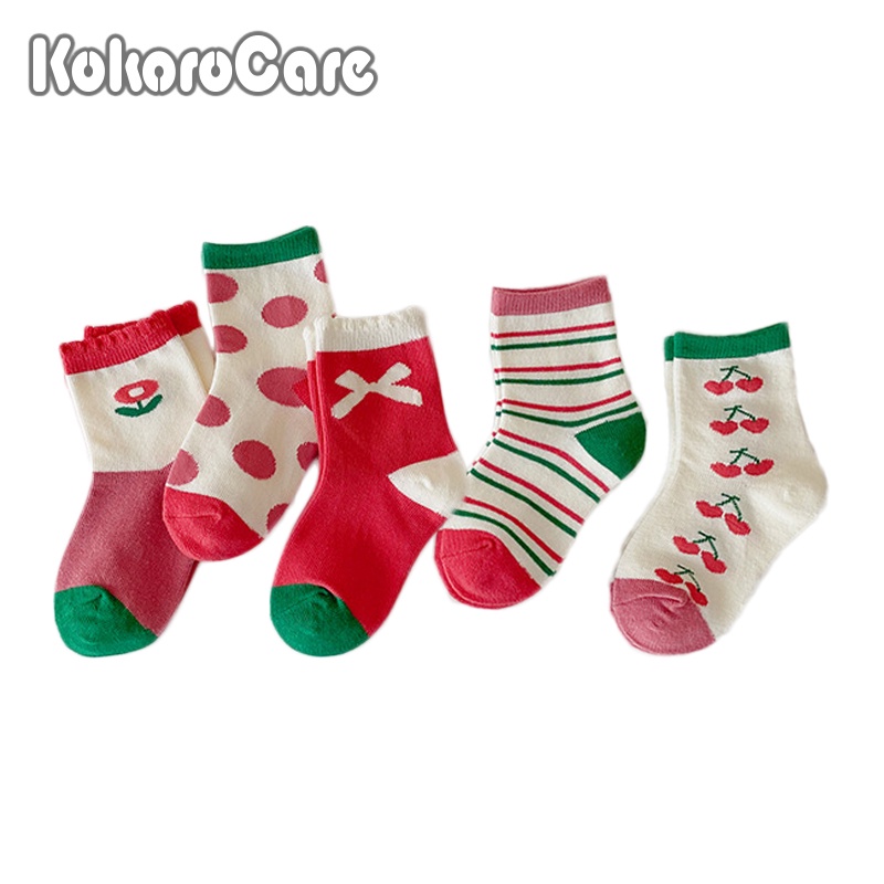 Set 5 Đôi Tất Chấm Bi Xinh Xắn Đáng Yêu Cho Bé MS-03 1-8 Tuổi