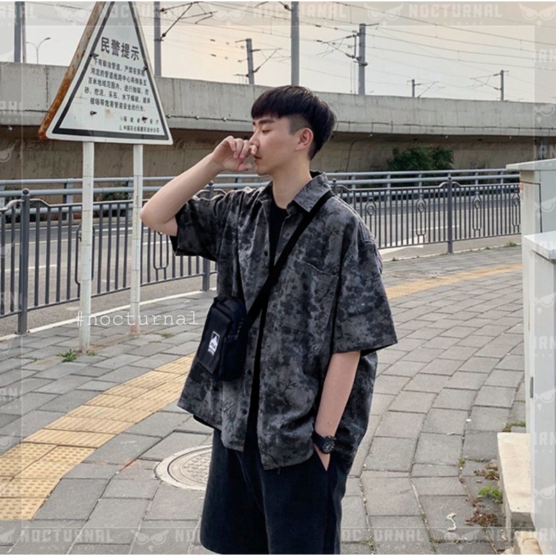 ÁO SƠ MI TAY LỠ GREYSTAINED NOCTURNAL Nam Nữ Cặp Đôi Unisex Phong Cách Dạo Phố Sài Gòn Ulzzang 2021 | BigBuy360 - bigbuy360.vn