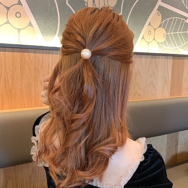 Kẹp tóc đính ngọc trai nhân tạo phong cách Hàn Quốc thời trang