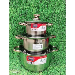 Bộ 3 nồi inox 5 đáy sh781 sunhouse