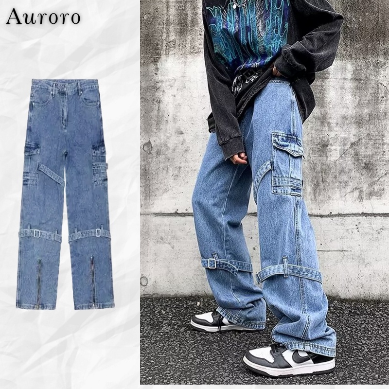 Quần jean ống rộng nam unisex Quần hiphop oversize thời trang quần jean nam đẹp from rộng quần jean bé gái