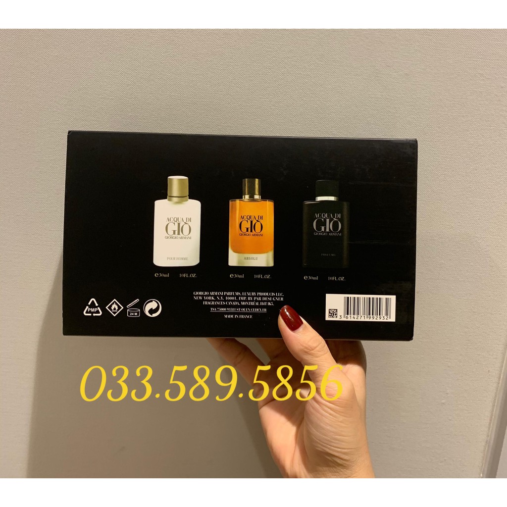 BỘ BA NƯỚC HOA ACQUA DI GIO HƯƠNG THƠM SANG TRỌNG ĐẲNG CẤP ❤️ FREESHIP ❤️ - GIACUCSOC | Thế Giới Skin Care
