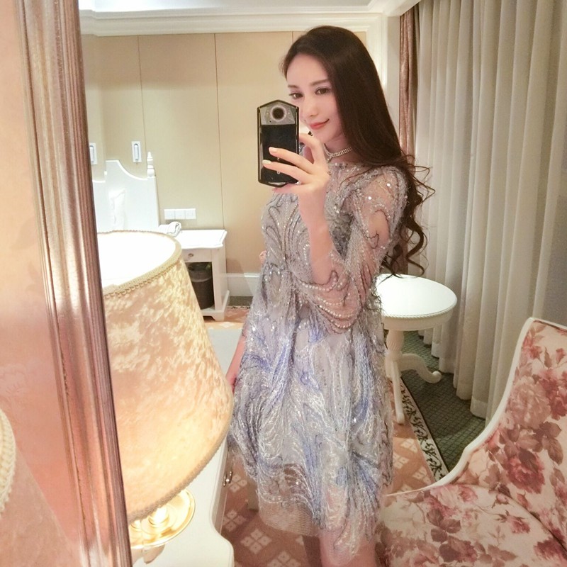 Đầm xoè sequin lấp lánh đi tiệc sang chảnh (SẴN)