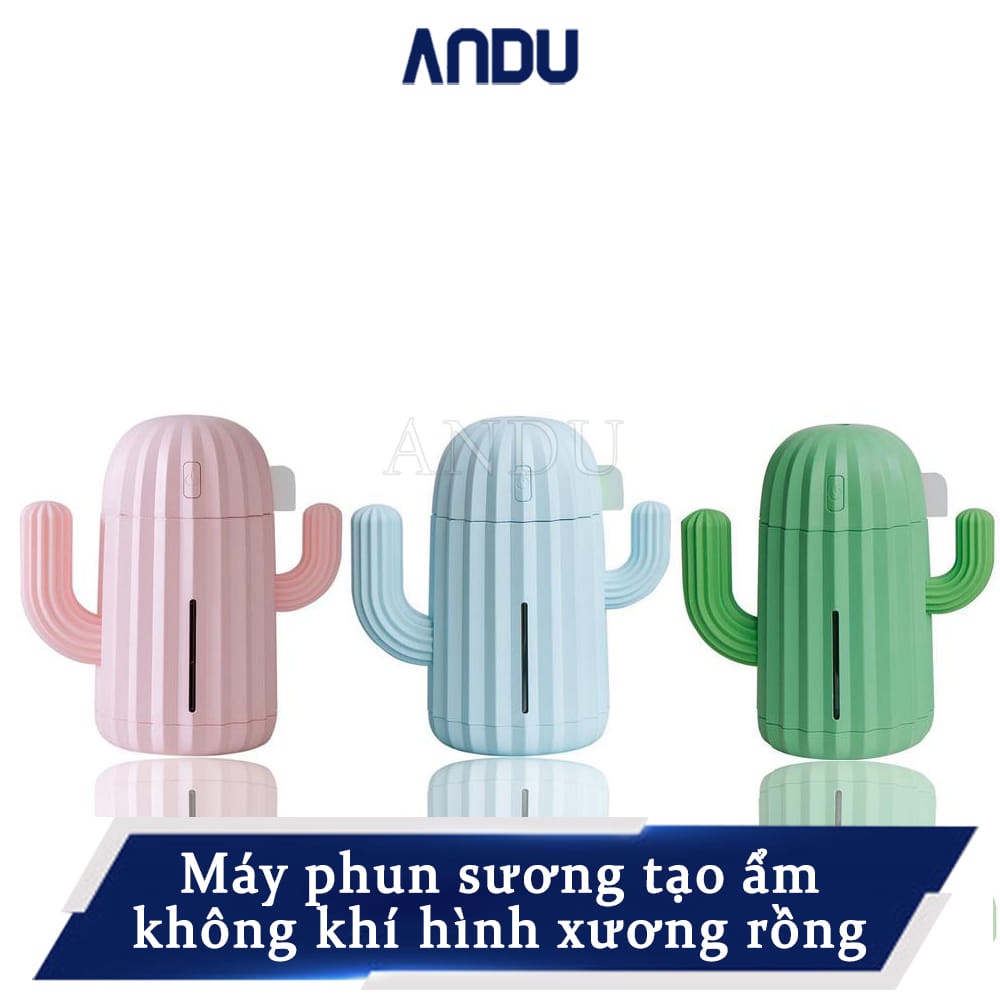 Máy Phun Sương Tạo Độ Ẩm Mini Hình Cây Xương Rồng Tặng Kèm Dây Sạc