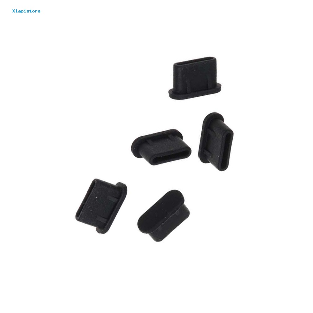 Set 5 Vỏ Bọc Đầu Sạc Type C Chống Bụi Bằng Silicon Mềm Cho Máy Tính Bảng