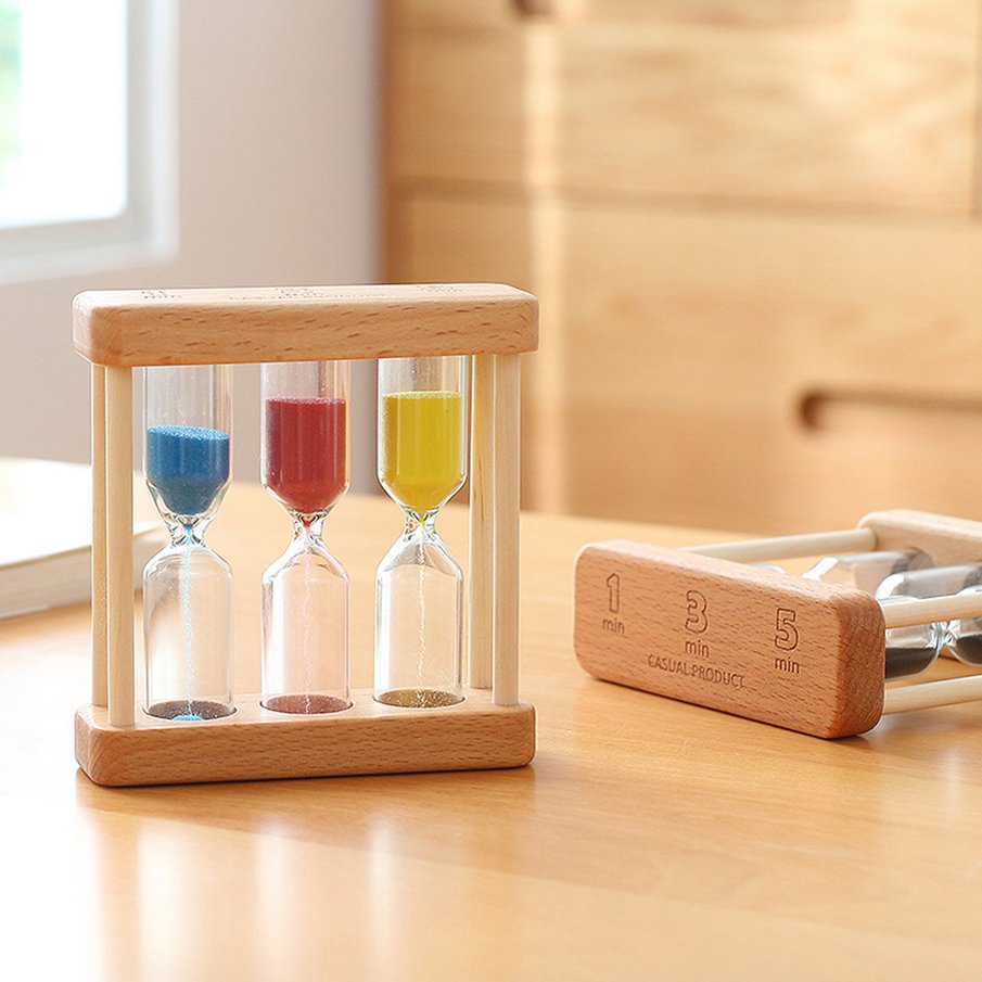 Đồng Hồ Cát Bằng Gỗ Thời Gian 1 / 3 / 5 Phút Trang Trí Nhà Cửa