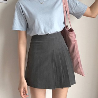 Chân Váy Chữ A Lưng Cao Thiết Kế Xếp Ly Phong Cách Hàn Quốc Xinh Xắn