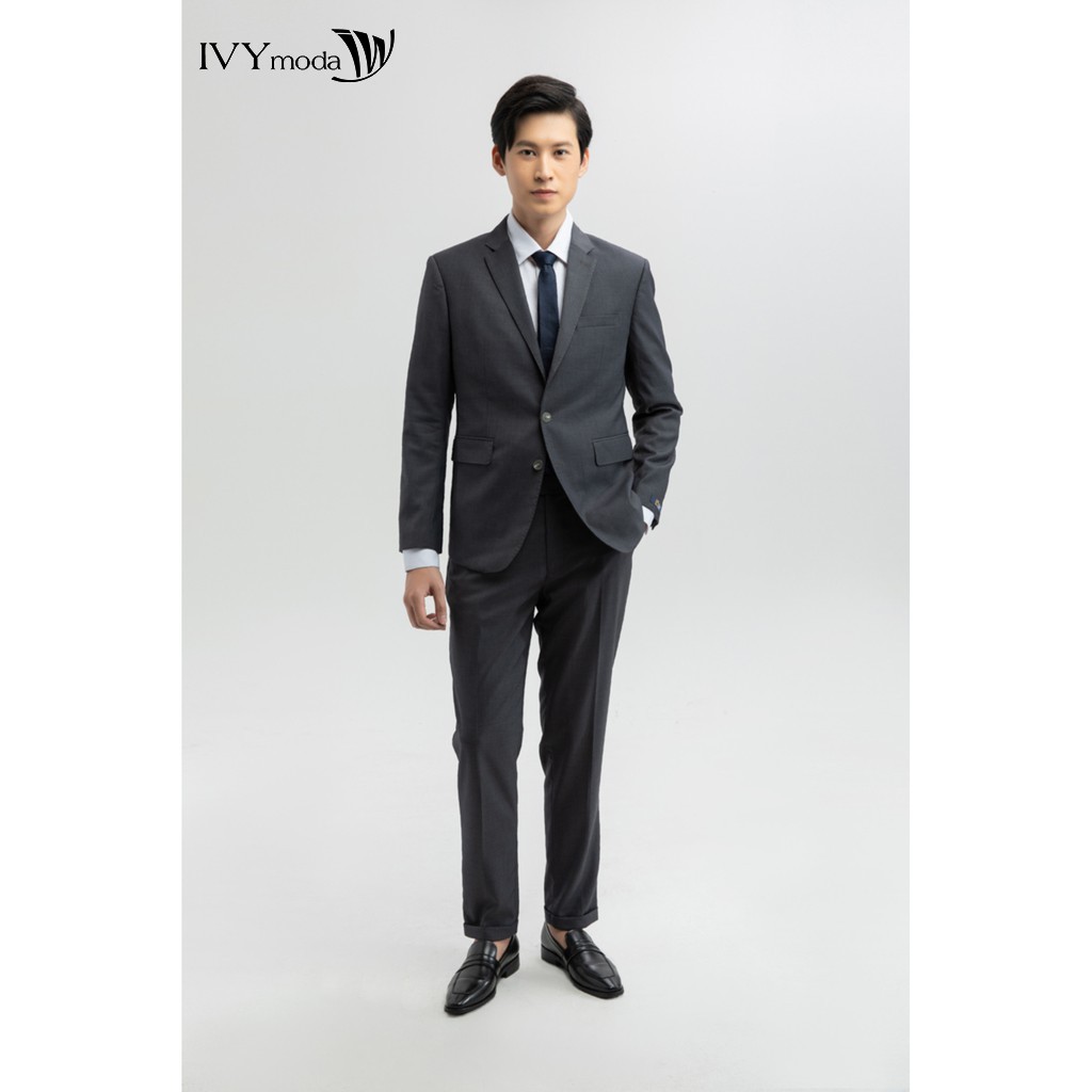 [Mã WABRIV250 giảm 10%]Quần dài Slim khuy lệch nam IVY moda MS 22E2833