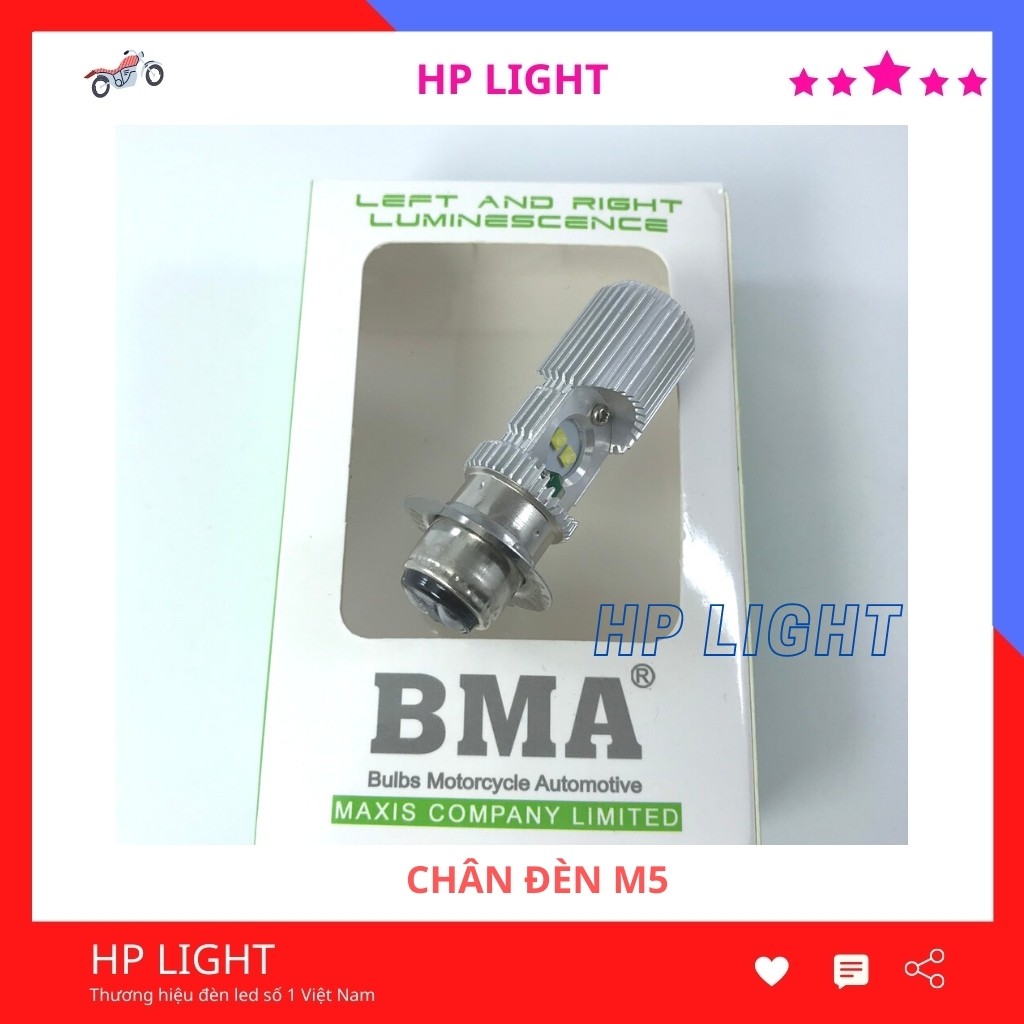 Đèn Pha Led Chân M5 Siêu Sáng Chính Hãng BMA Lắp xe Dream Wave Và Các Dòng Xe Đời Cũ