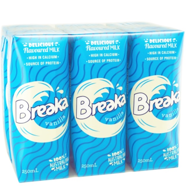 Sữa tươi nguyên kem Breaka vị vani hộp 250ml thùng 24 hộp