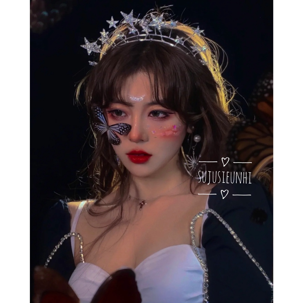 bờm tóc/ băng đô 2 tầng đính ngôi sao phong cách lolita, cài đầu chụp ảnh nàng thơ xinh xắn