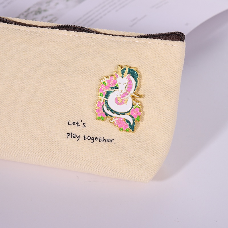 Ghim cài QIHE JEWELRY thiết kế rồng trắng hoạt hình trang trí đẹp mắt