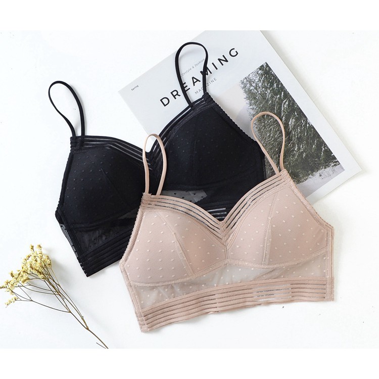 Áo bra họa tiết ren chấm bi Mahola MHL68