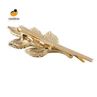 Kẹp tóc hình chiếc lá mạ vàng đáng yêu