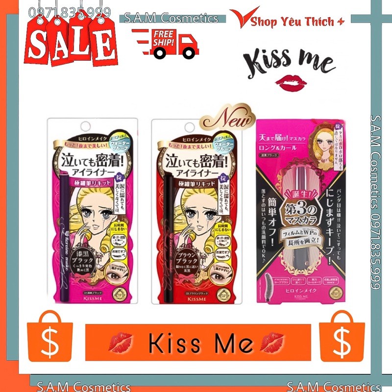 Mascara Kiss Me Nhật Bản siêu dài, dày, cong mi, Chuốt Mi Kiss Me, Kẻ Mắt Kiss Me chống nước không lem, không trôi | BigBuy360 - bigbuy360.vn