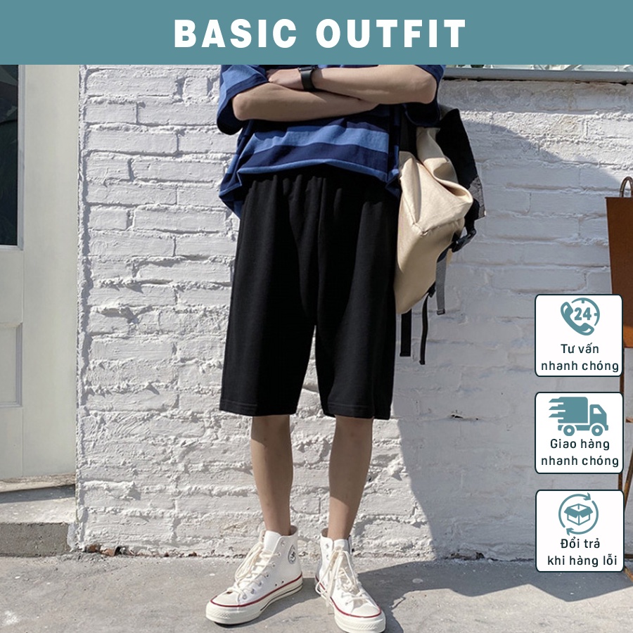 Quần đùi nam nữ Basic Outfit 2 màu QSN01 quần ngắn mềm, thấm hút mồ hôi, thoáng khí, bền màu