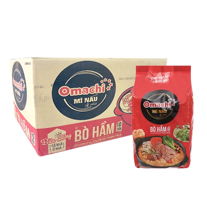 Omachi Mì Nấu 4 phút ( compo 2 túi = 20 gói)