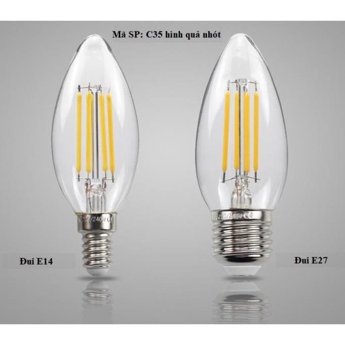 Bộ 3 bóng đèn Led Edison C35 4W hình quả nhót đui E14