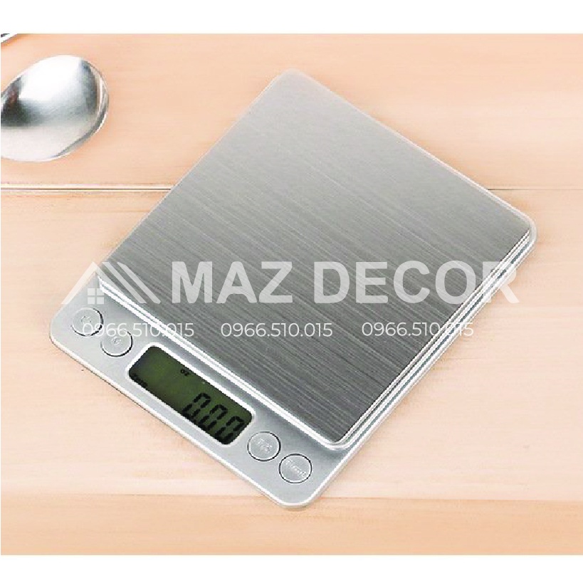 Cân Tiểu Ly Điện Tử Làm bánh Mini Nhà bếp Chính xác Nấu ăn Platform trừ bì 3KG/0.01G I2000