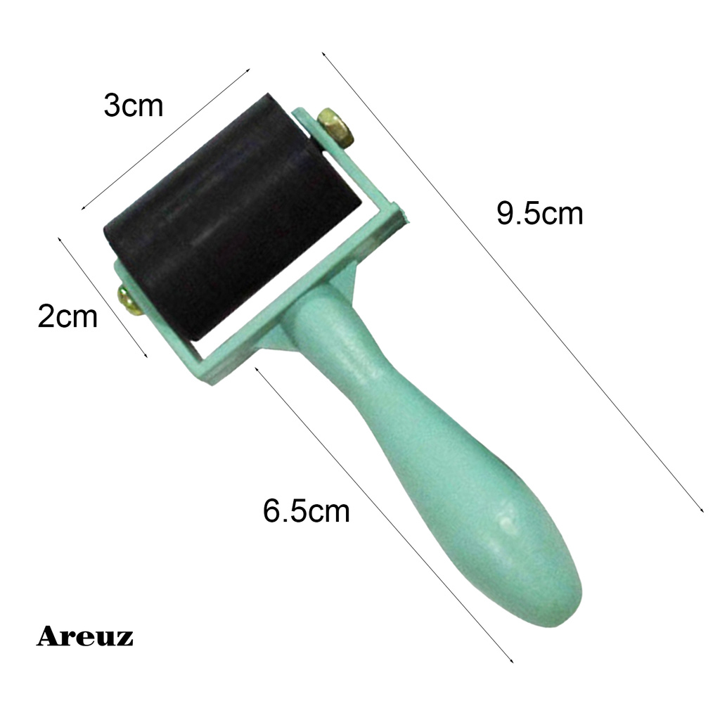 Areuz 3.5cm Printing Roller Smooth Surface Labor-saving Rubber Multi-purpose Flat Ink Roller for Printmaking