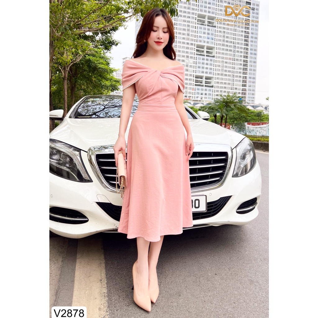 Váy hồng trễ vai V2878-DOLCE VIVA COLLECTION