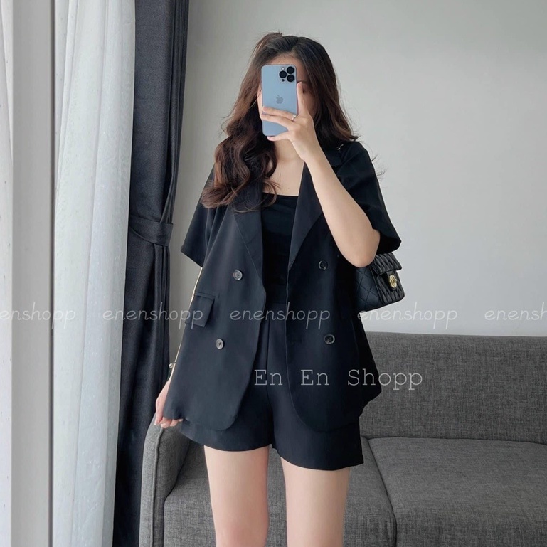 Set vest cộc tay có size chất tuyết mưa dày dặn chuẩn form vanmiushop