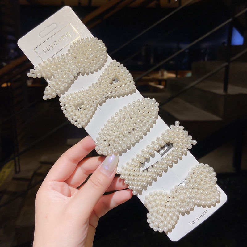 Bộ 4 Kẹp Tóc Đính Ngọc Trai Thời Trang Hàn Quốc