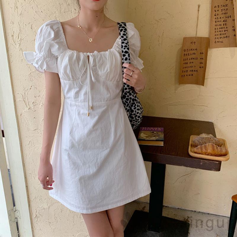 Đầm Nữ Tay Ngắn Cổ Vuông Màu Trơn Size S / M / L / Xl / Xxl | BigBuy360 - bigbuy360.vn