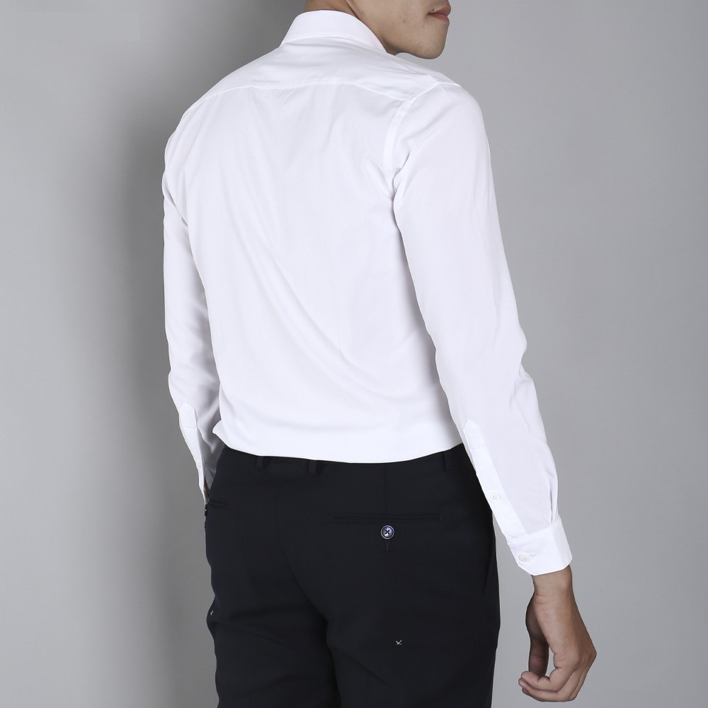 Áo Sơ Mi Trắng Công Sở Nam Tay Dài Owen Somi Vải Nano Cao Câp Mềm Mát Không Nhăn Dáng Regular Fit Tà Lượn Có Túi Ngực