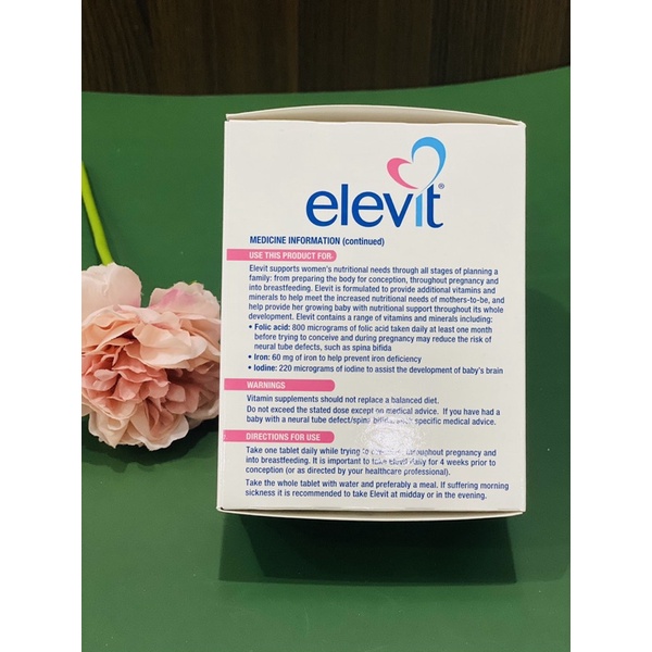 Hộp đựng Elevit 100viên sử dụng vitamnchobabau
