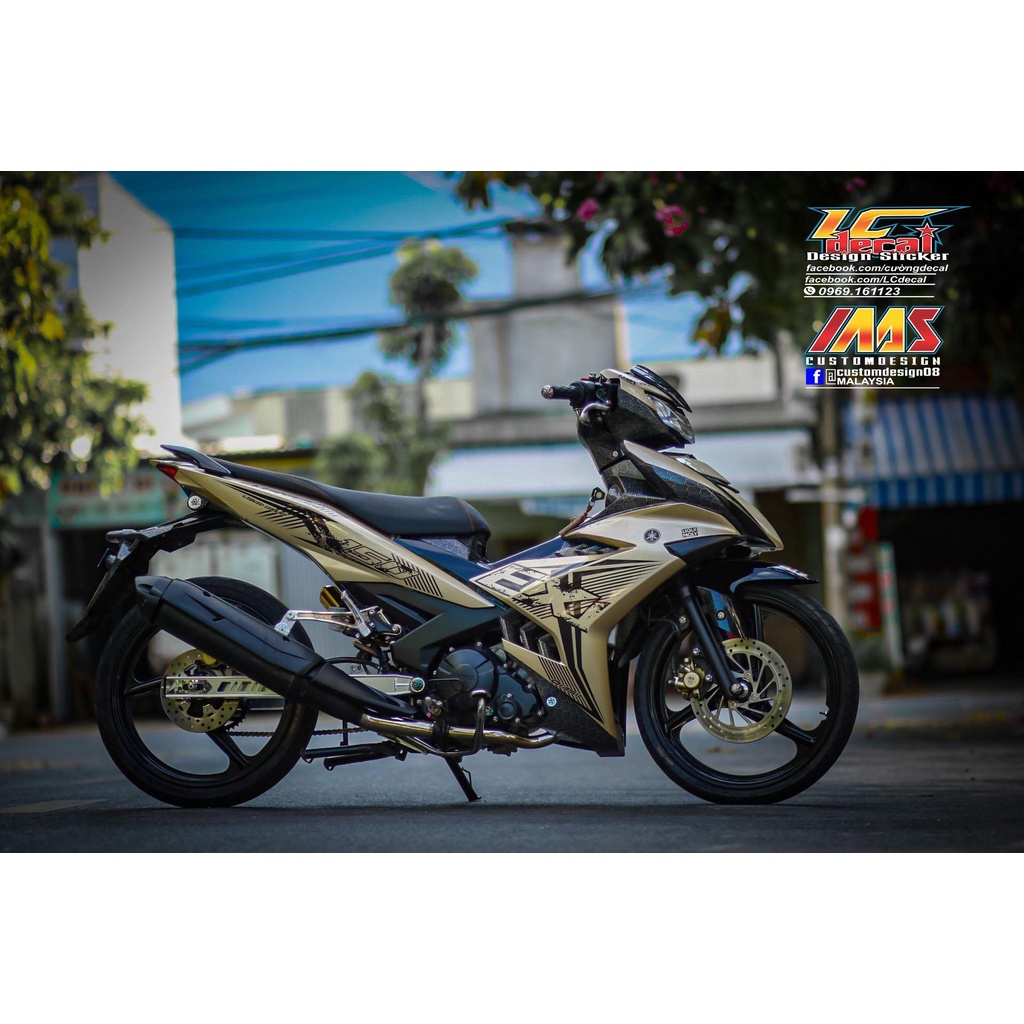 [Siêu Sale] [FreeShip] Tem Decal Rời mẫu chỉ đen cho Exciter 150 vàng đồng cực chất - có thể đổi màu theo xe