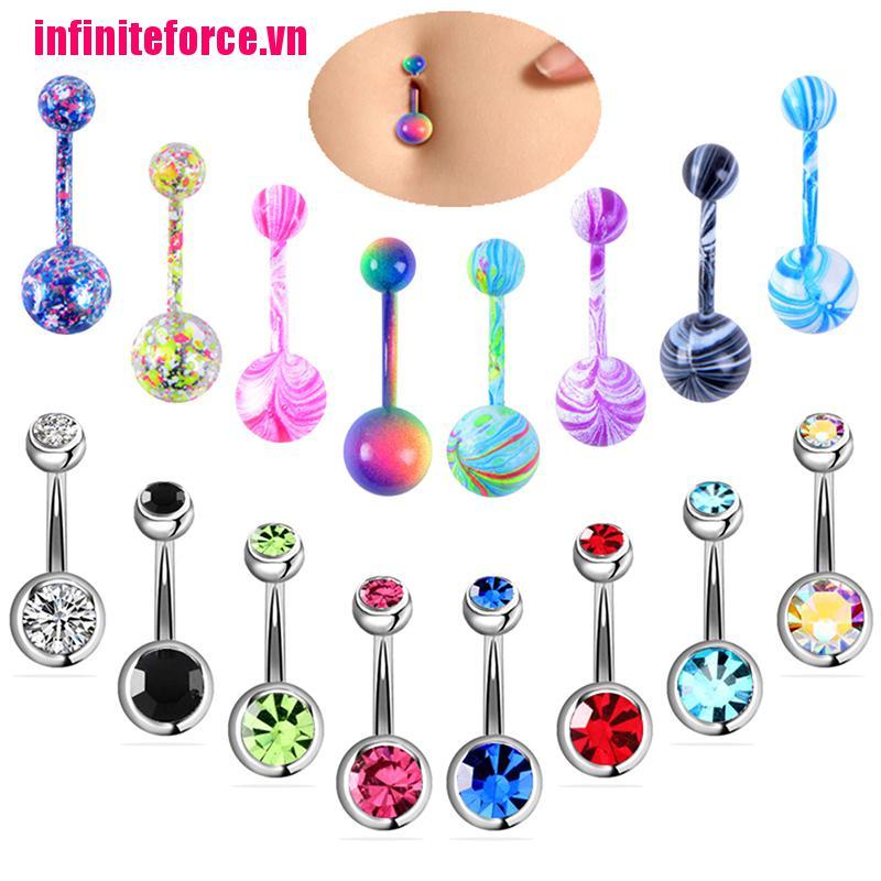 Set 16 Khuyên Rốn Đính Đá Pha Lê