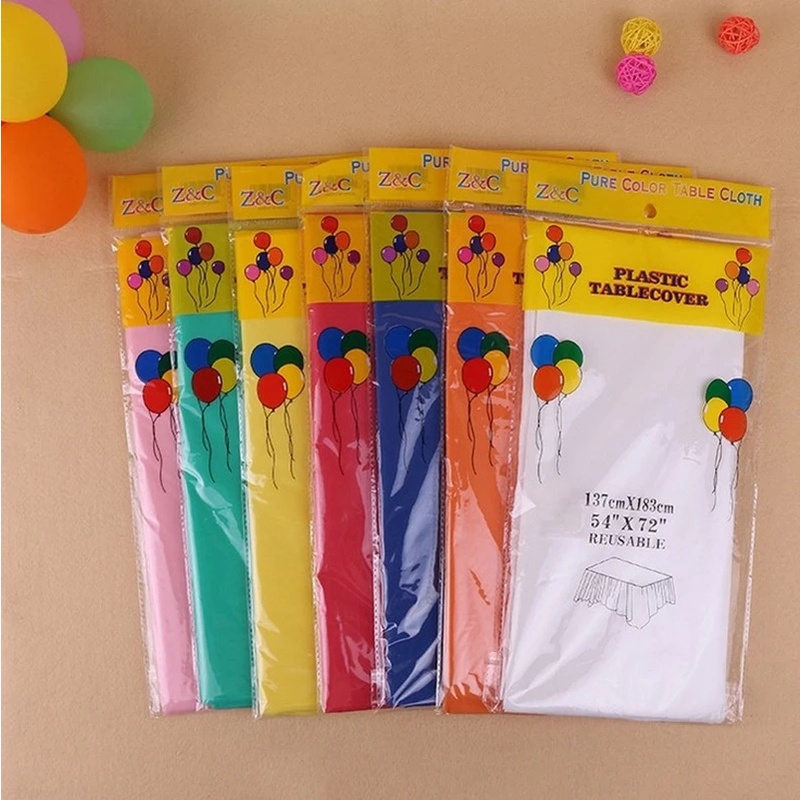 Khăn Trải Bàn Bằng Nhựa Pe Màu Trơn Dùng Một Lần 137x183cm