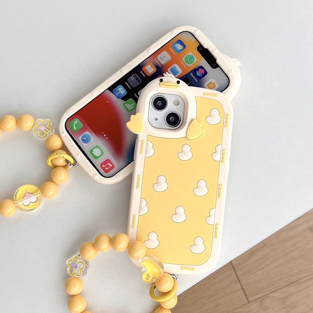 Ốp Điện Thoại Dẻo Họa Tiết Hoạt Hình Chú Vịt Dễ Thương Chống Rơi Cho Iphone 14 13 11 12 13 Pro Max plus