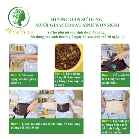 Combo muối quấn bụng + đai quấn muối Wonmom