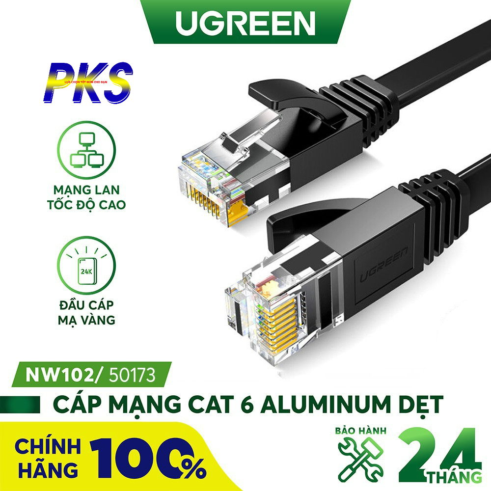 Cáp mạng đúc sẵn Cat6 dẹt dài 1m chính hãng Ugreen 50173 cao cấp