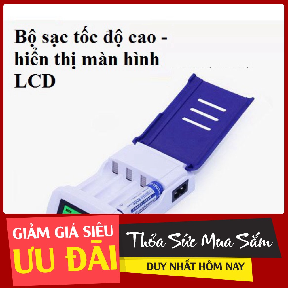 (SIÊU GIẢM GIÁ) Bộ Sạc Pin AA, AAA  K209 Doublepow tự ngắt khi đầy Tốc Độ Cao Hiển Thị Màn Hình LCD, mic không dây,chuột